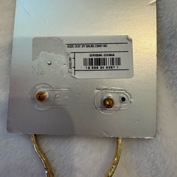 NEW NWT Sugarfix by Baublebar Women Stay Palm Statement Earrings Green Gold - Picture 8 of 8